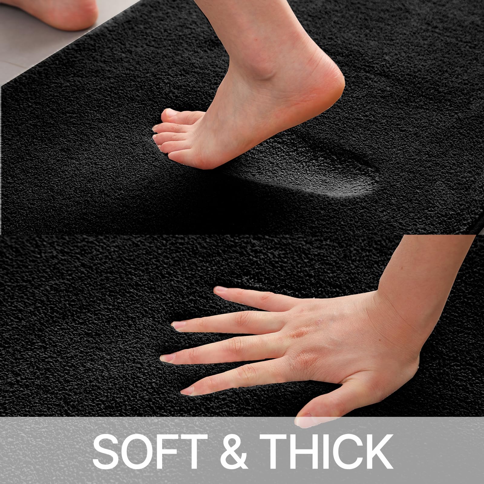 HOMEIDEAS Washable bath rug set is easy to clean and quick to dry.