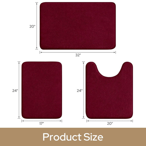 HOMEIDEAS burgundy absorbent mat soaks up moisture quickly around the sink.