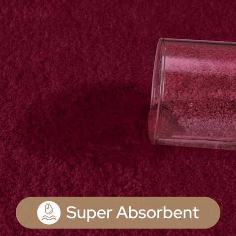 HOMEIDEAS burgundy multi-purpose rug suitable for bathroom, kitchen, or hallway.