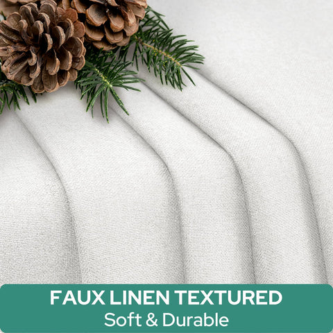 HOMEIDEAS white linen blackout French door curtain rolled up soft linen texture visible