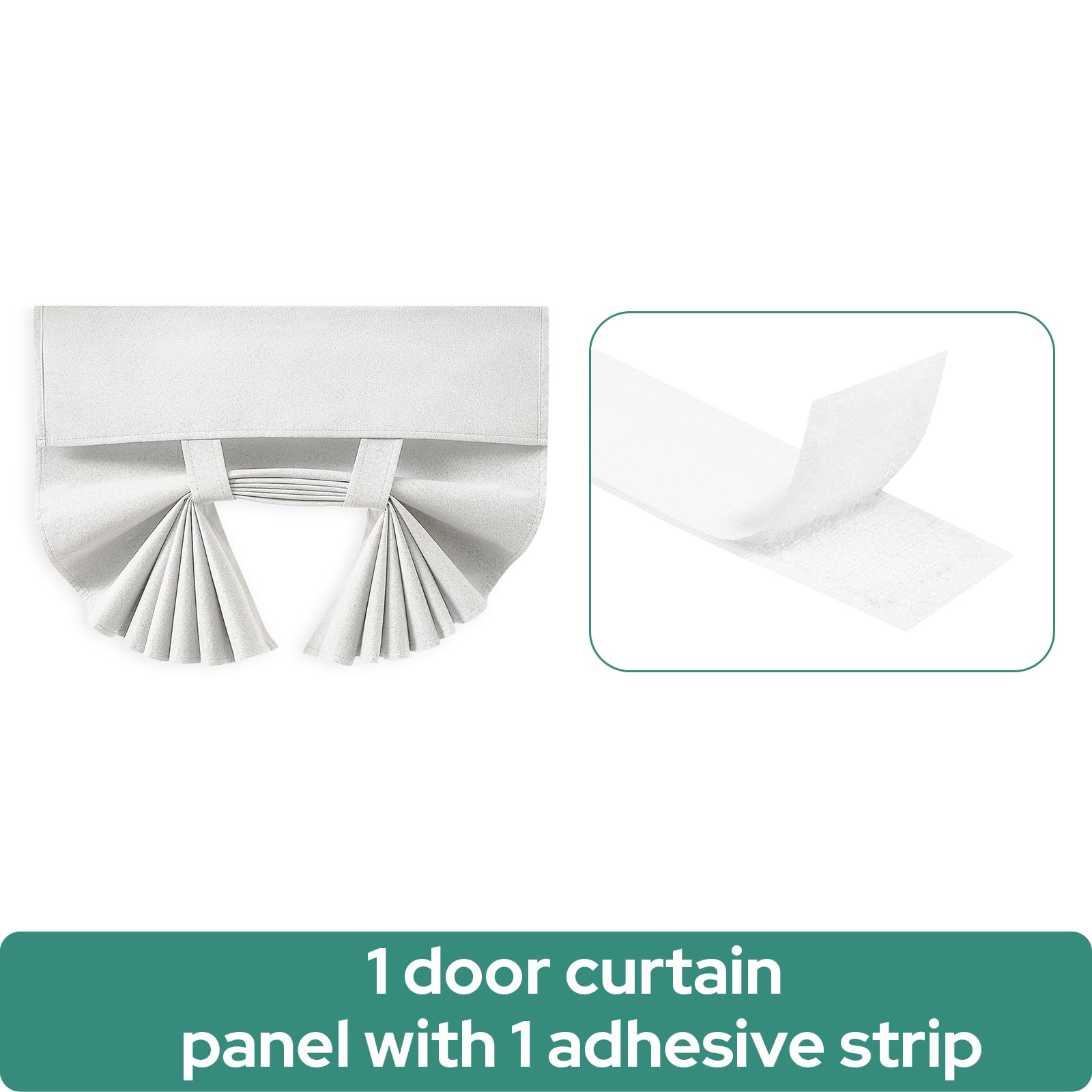 HOMEIDEAS white linen blackout French door curtain bedroom setup