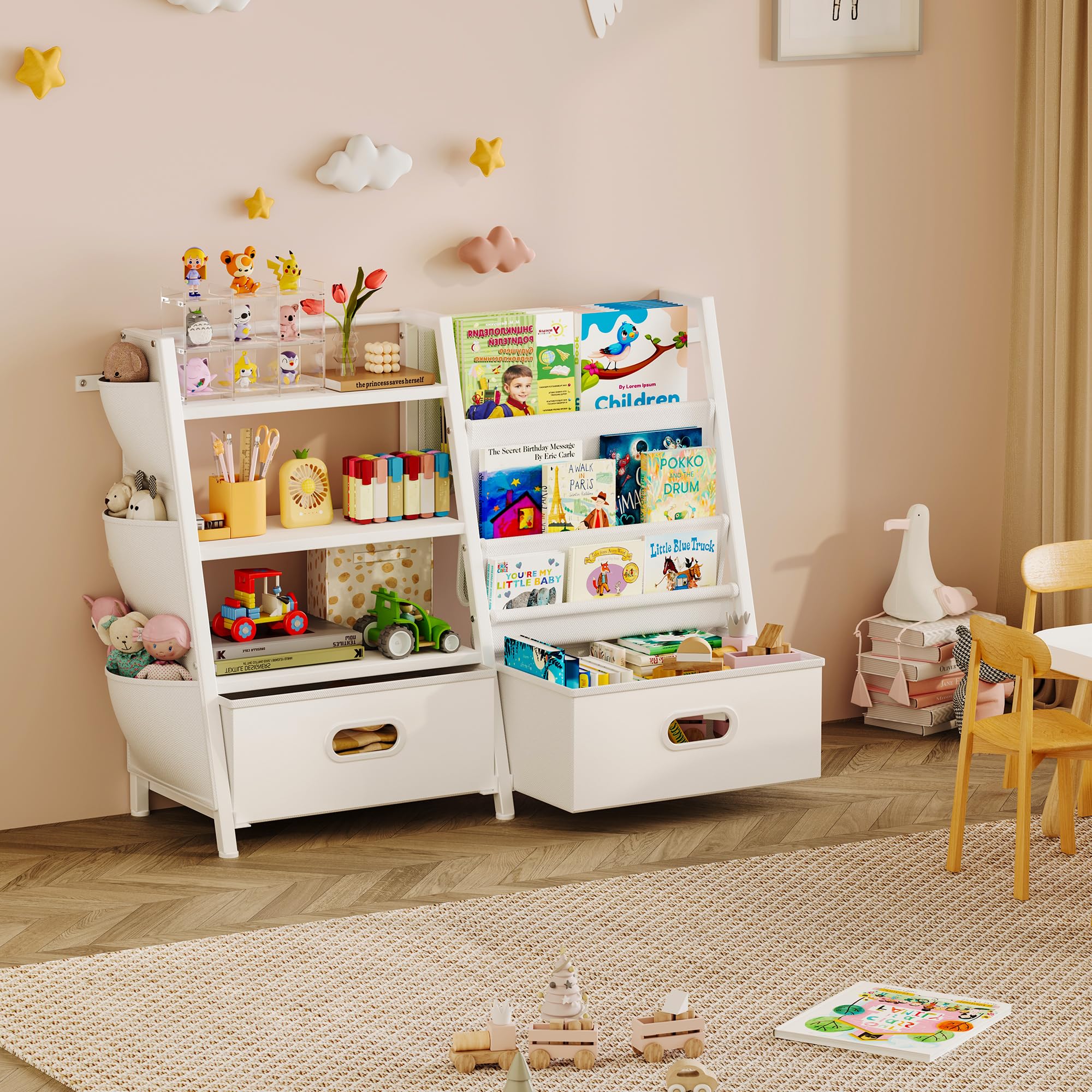 Homeiju adjustable feet keep the unit level on uneven floors.