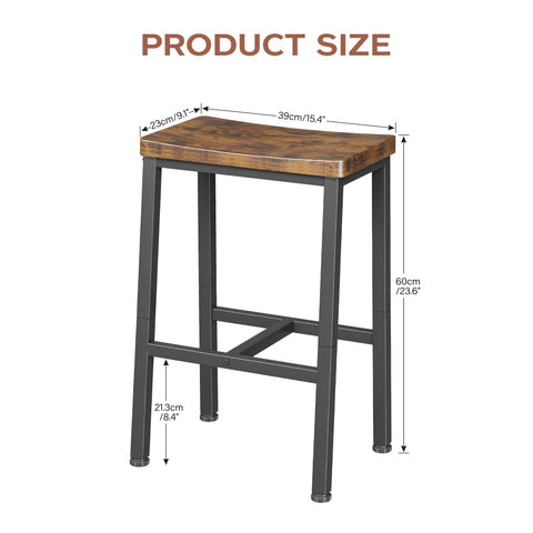 Homeiju bar stool rustic brown finish complements kitchen decor