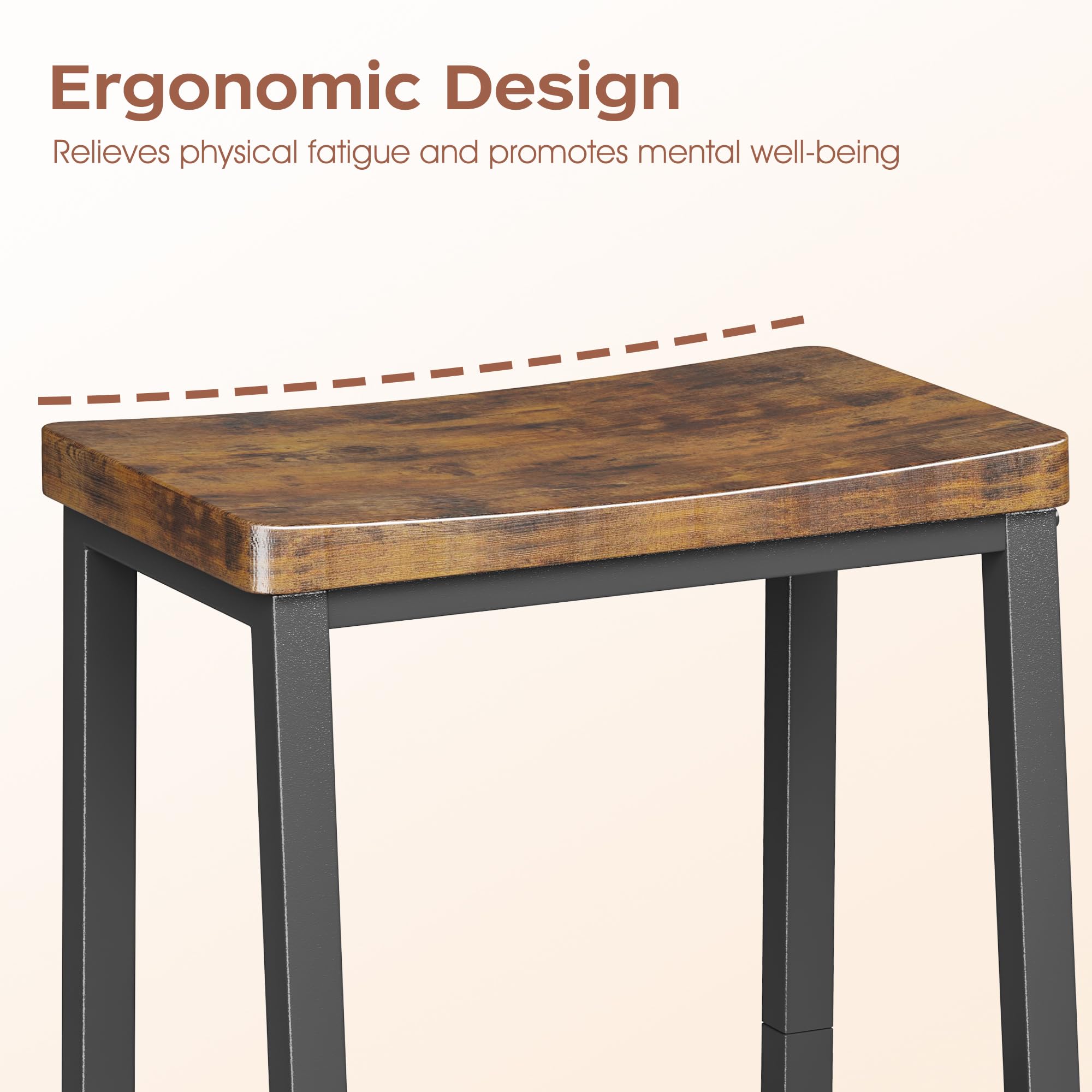 Homeiju bar stool wood grain panel highlights natural texture
