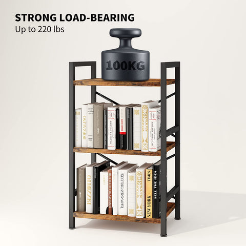 Homeiju Bookshelf durable carbon steel and MDF shelves for daily use.