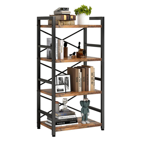 Homeiju Bookshelf rustic-industrial style complements modern home decor.