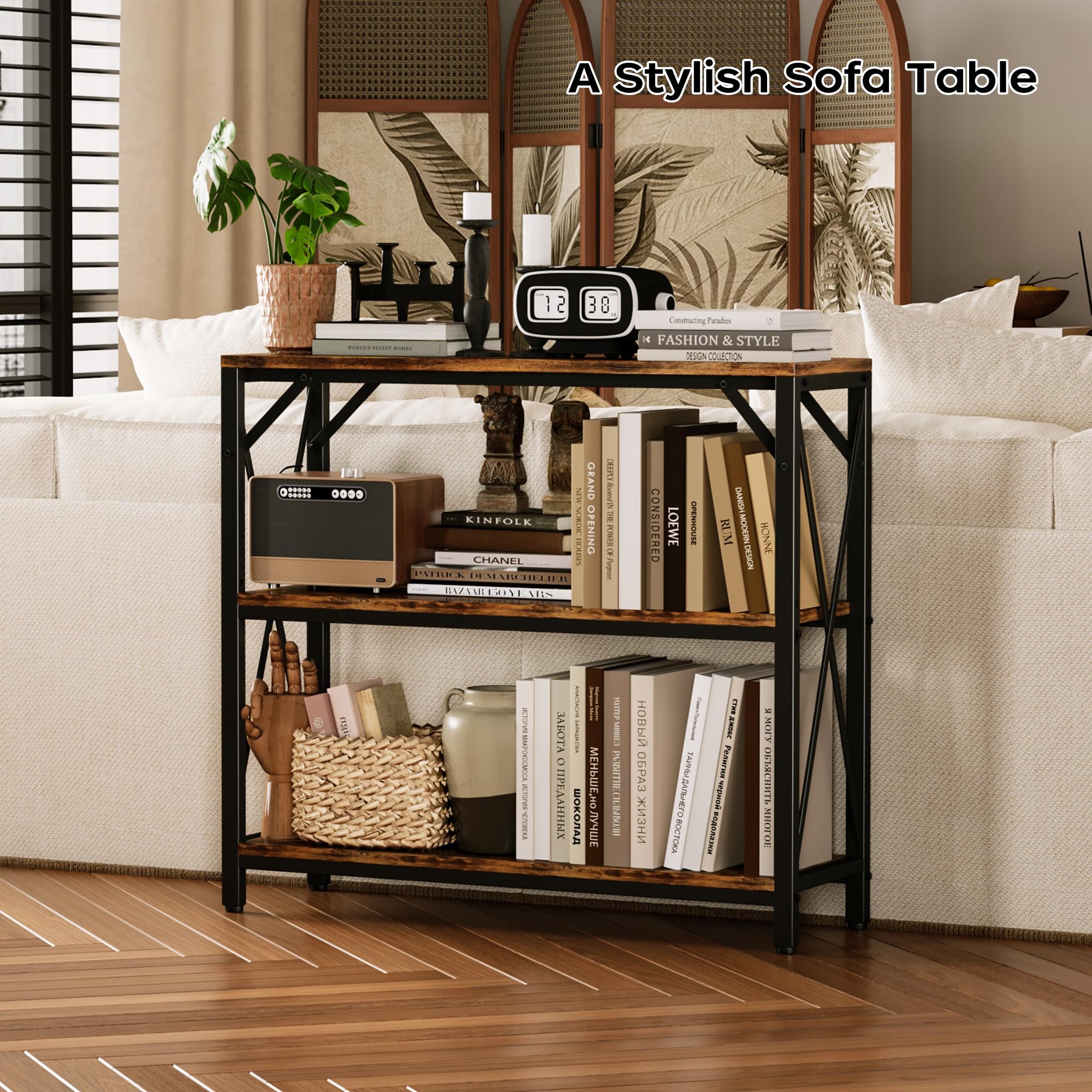 Homeiju 3-tier open shelves ideal for keys, mail, and decor