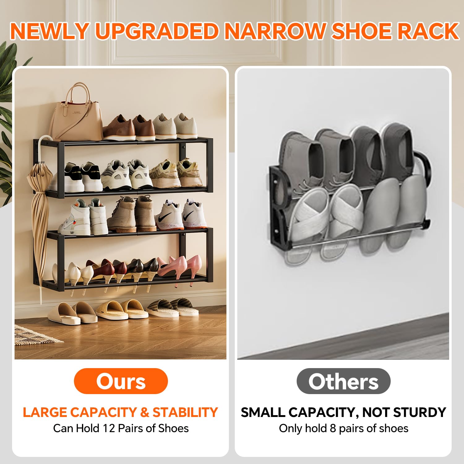 Homeiju Entryway shoe storage keeps shoes organized by the door