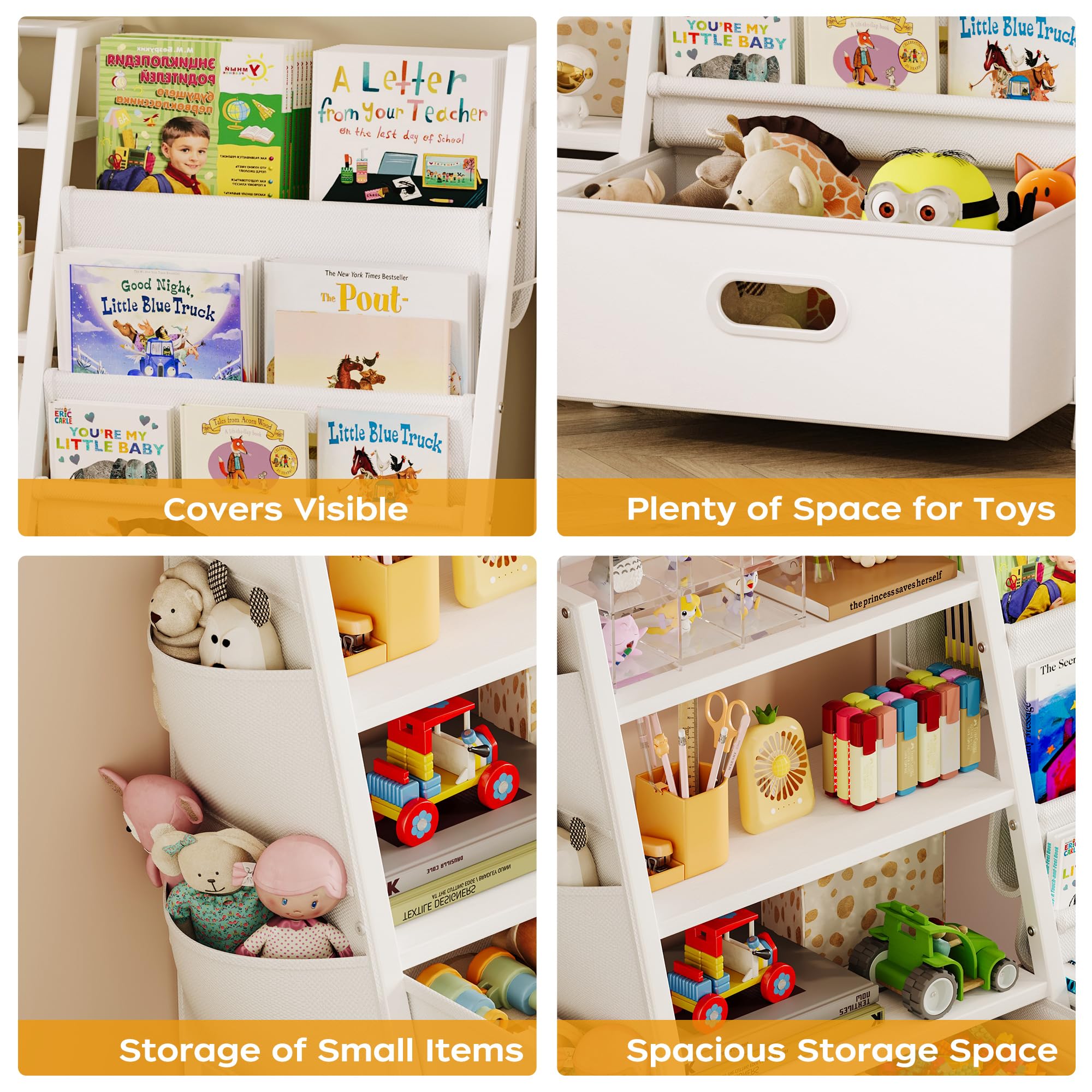 Homeiju low-height shelf invites toddlers to grab books independently.