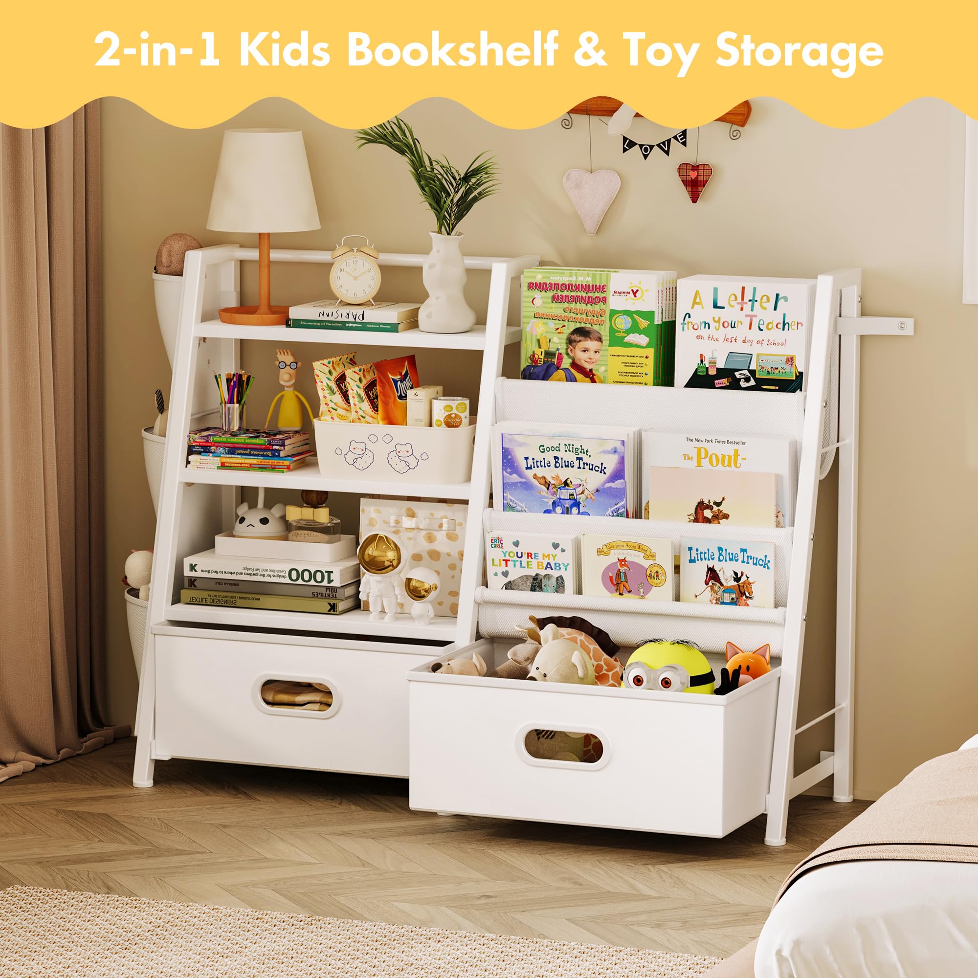 Homeiju two large drawers offer versatile toy storage and easy access.