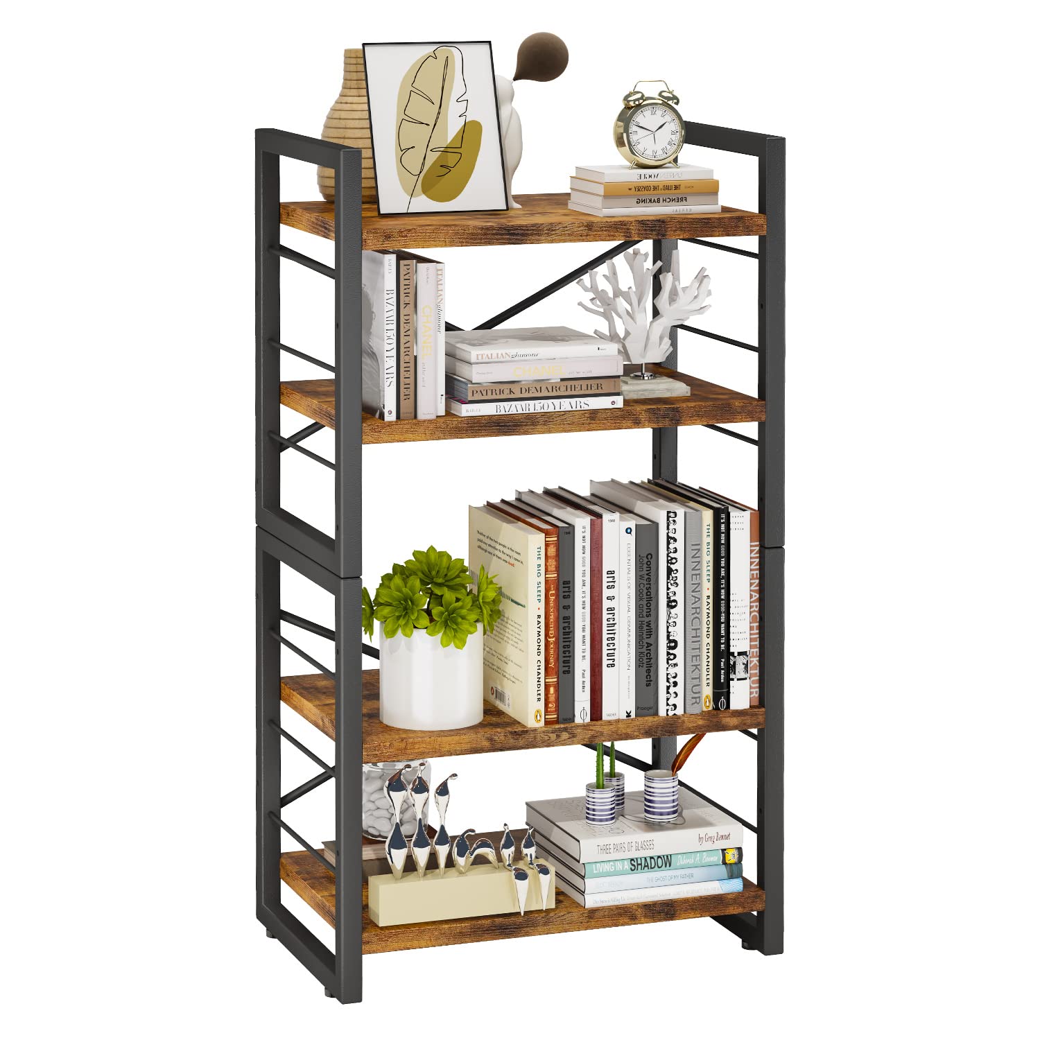Homeiju Sturdy wood-metal construction supports daily items with stylish appeal.