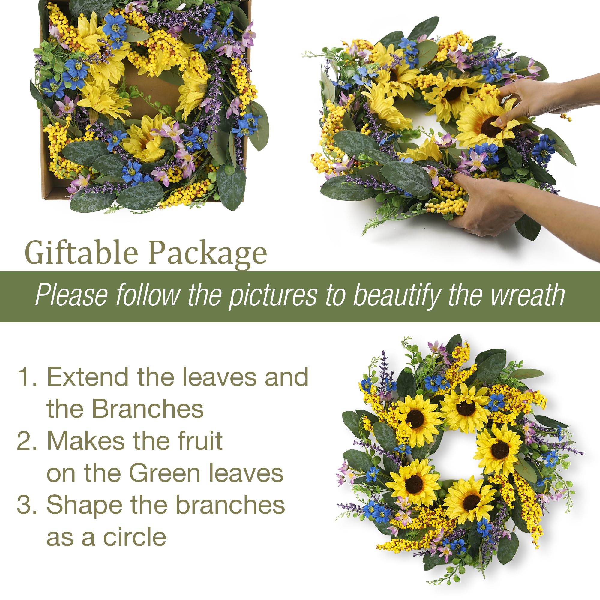 Grapevine base of HomeKaren wreath provides sturdy construction