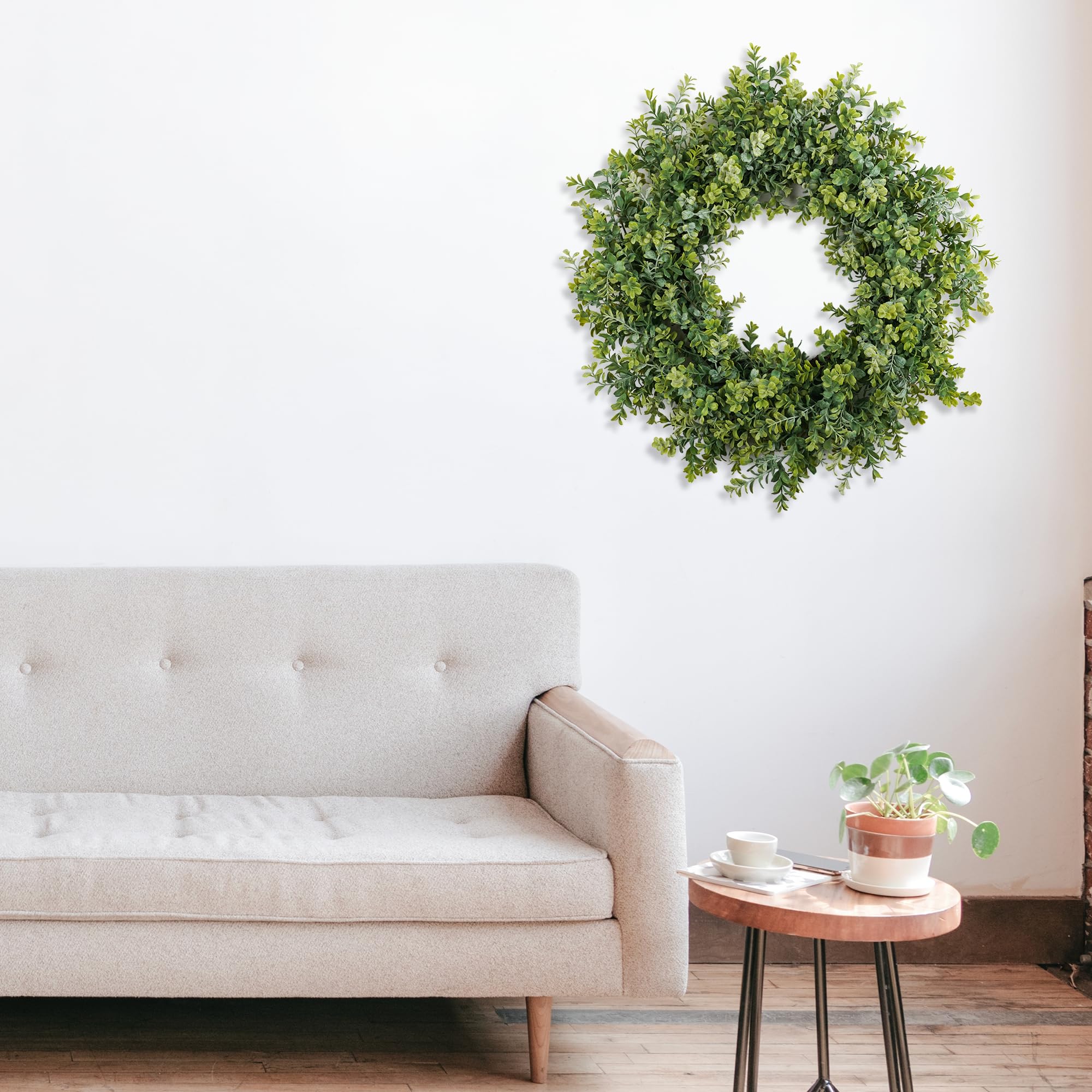 HomeKaren front door decoration welcomes guests with evergreen charm.
