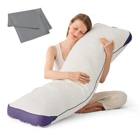 HOMELAB adjustable shredded memory foam body pillow bundle provides full support for side sleepers