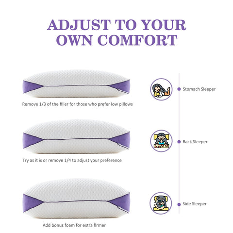 HOMELAB slow-rebound memory foam adapts to your shape for versatile sleep positions.