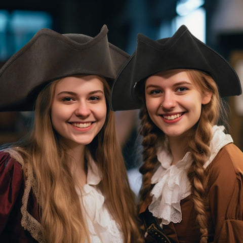 HOMELEX colonial costume hat in black for school plays