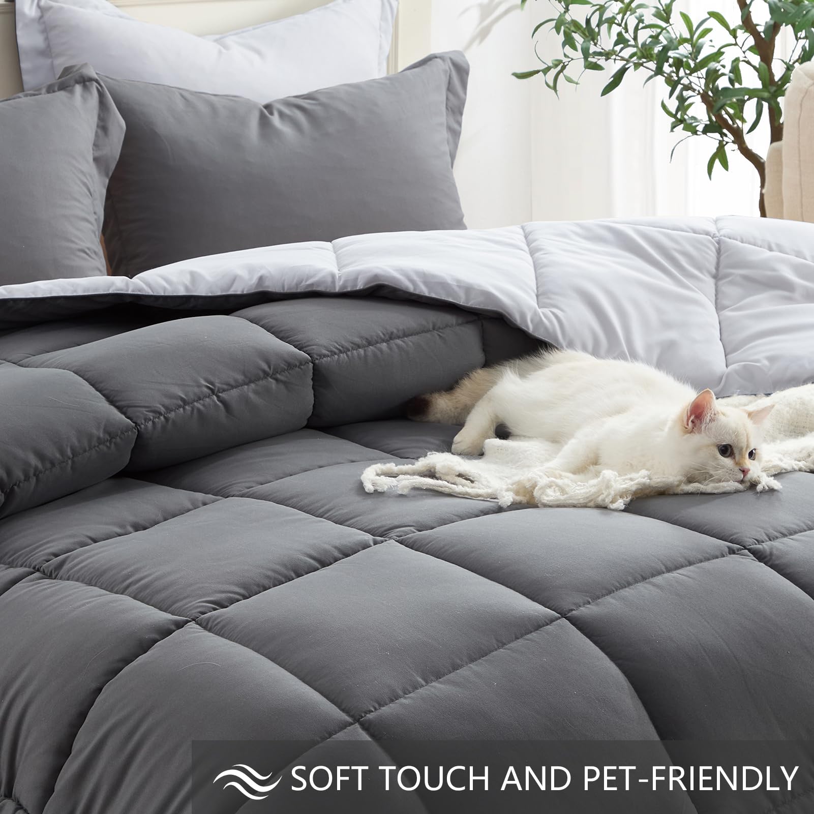 Homelike Moment lightweight all-season comforter for year-round coziness.
