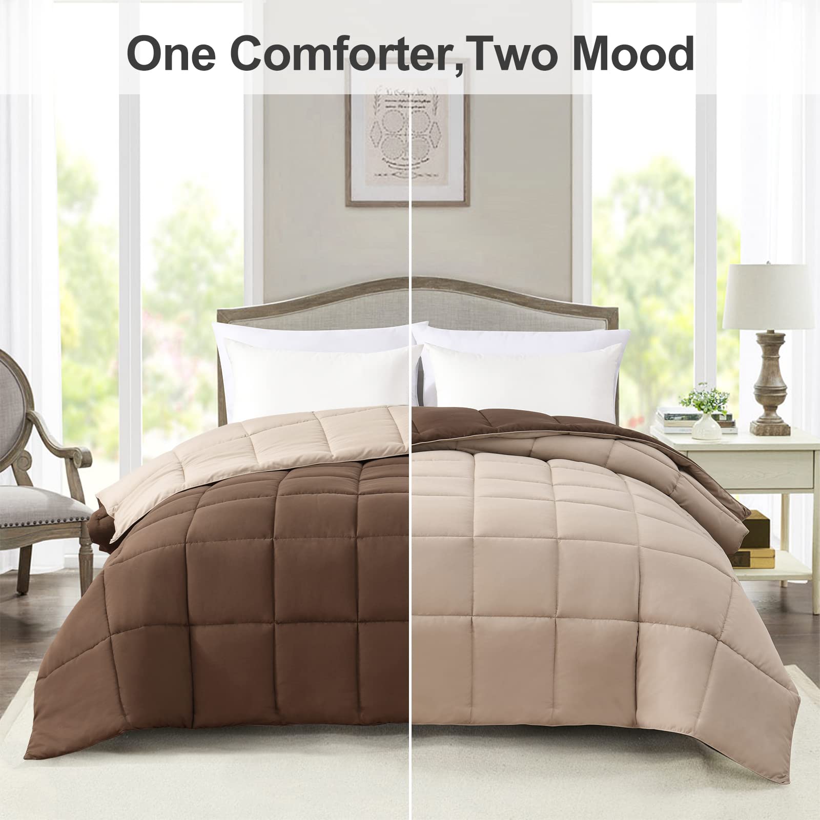 Homelike Moment comforter with four anchor tabs to secure a duvet cover for a neat bed.