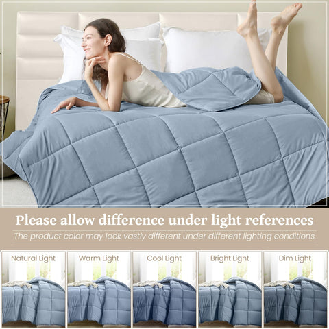 Homelike Moment blue-soft microfiber feel for light warmth and softness.
