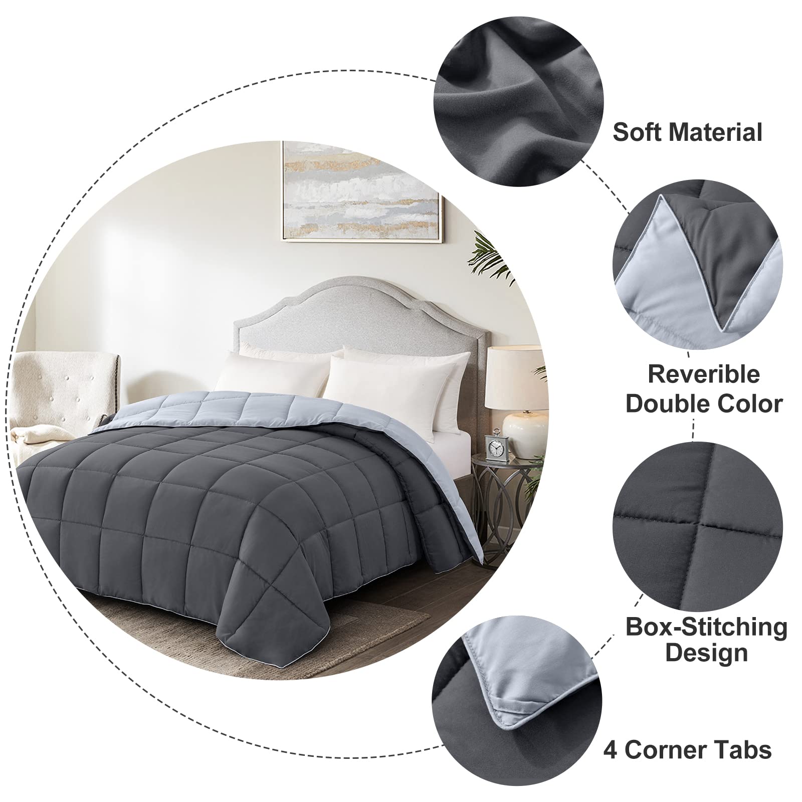 Homelike Moment king comforter machine washable for easy care and long-lasting value