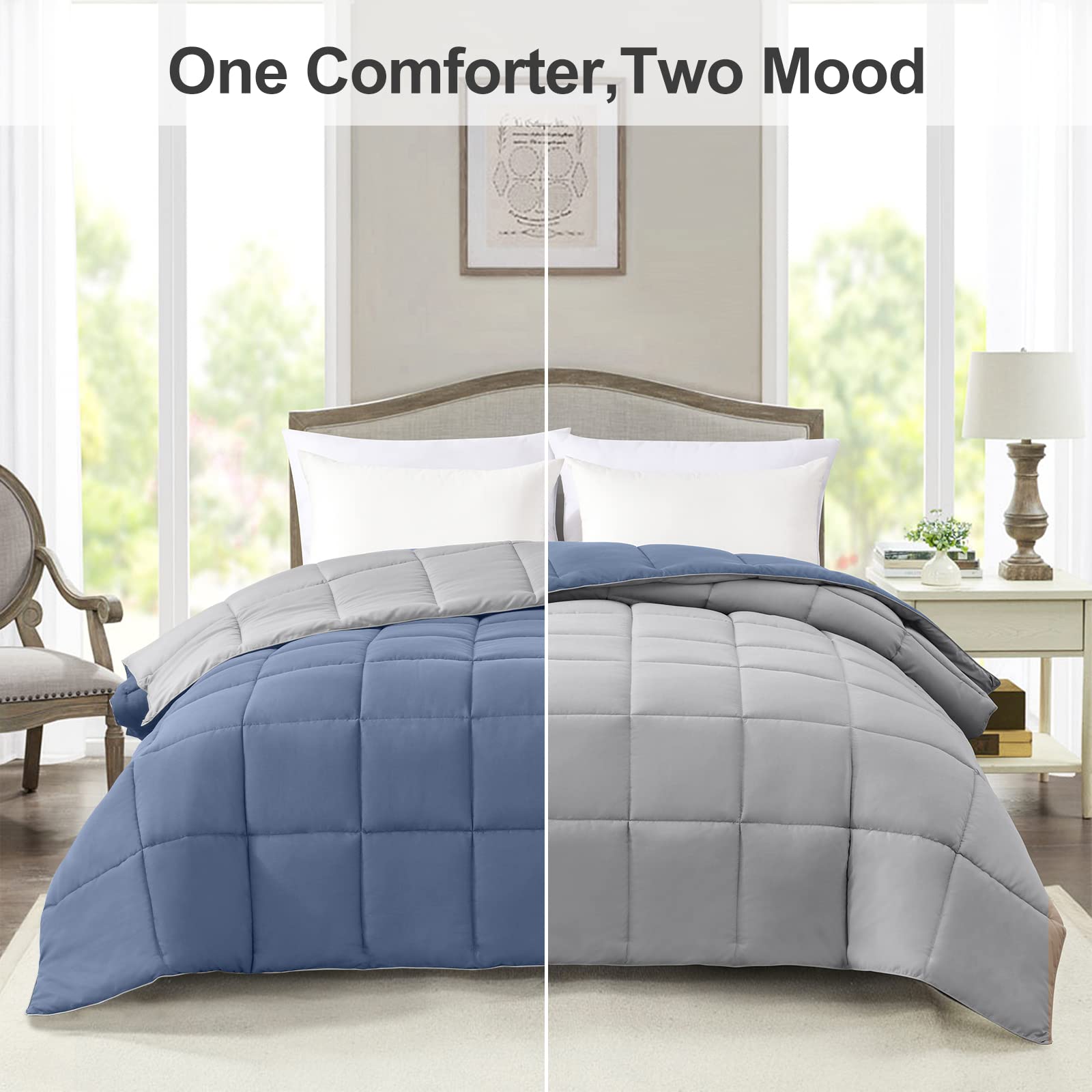 Homelike Moment grey side comforter for a calm, coordinated look.