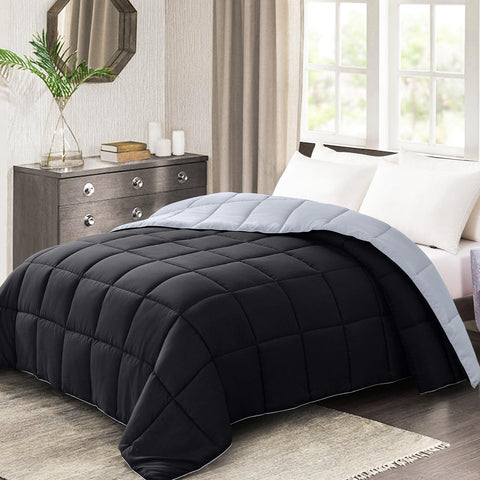 Homelike Moment black duvet insert, lightweight and breathable for all-season warmth.