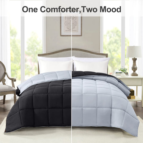 Homelike Moment reversible design with black and light gray sides for versatile styling.