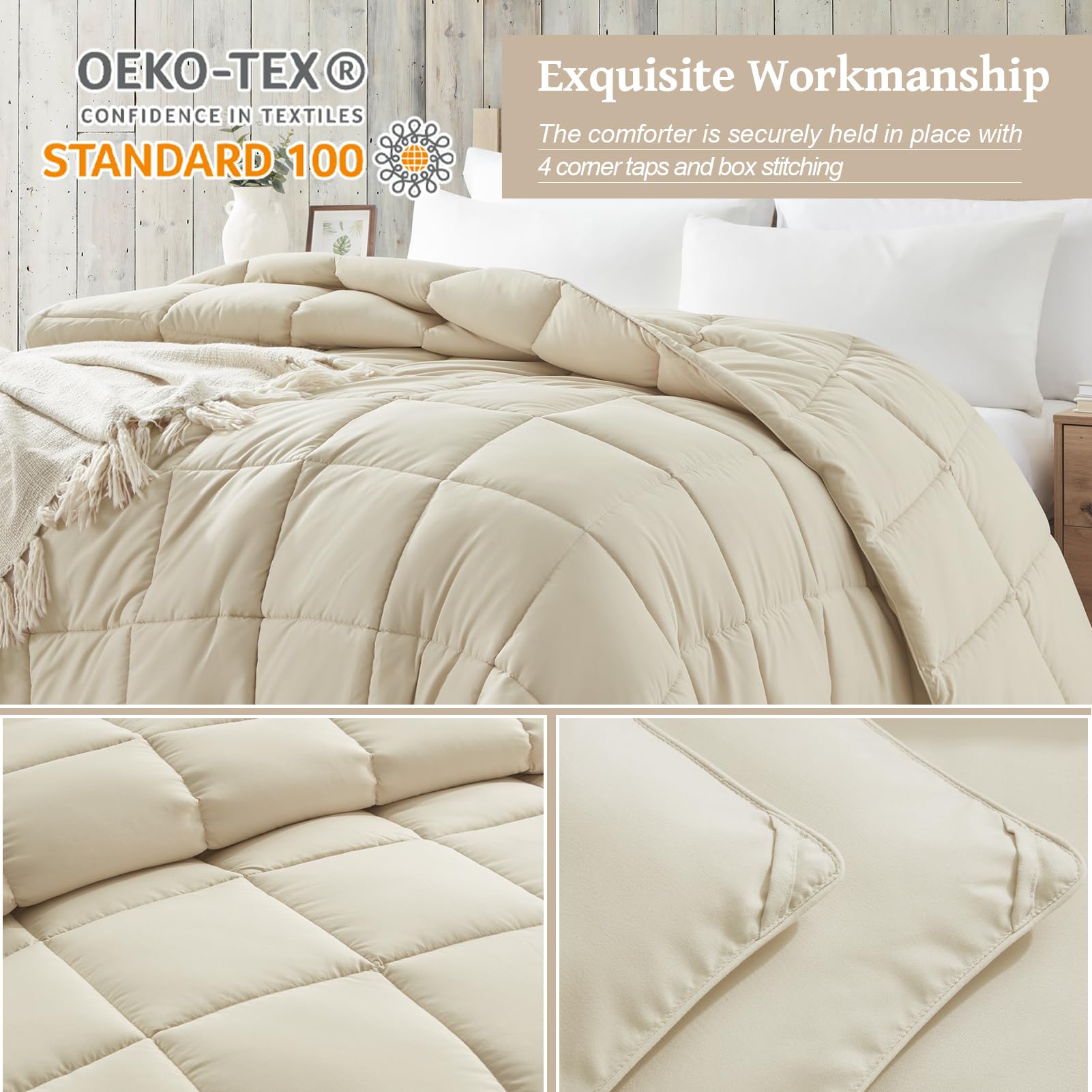 Homelike Moment down-alternative queen blanket is lightweight yet warm for year-round use.