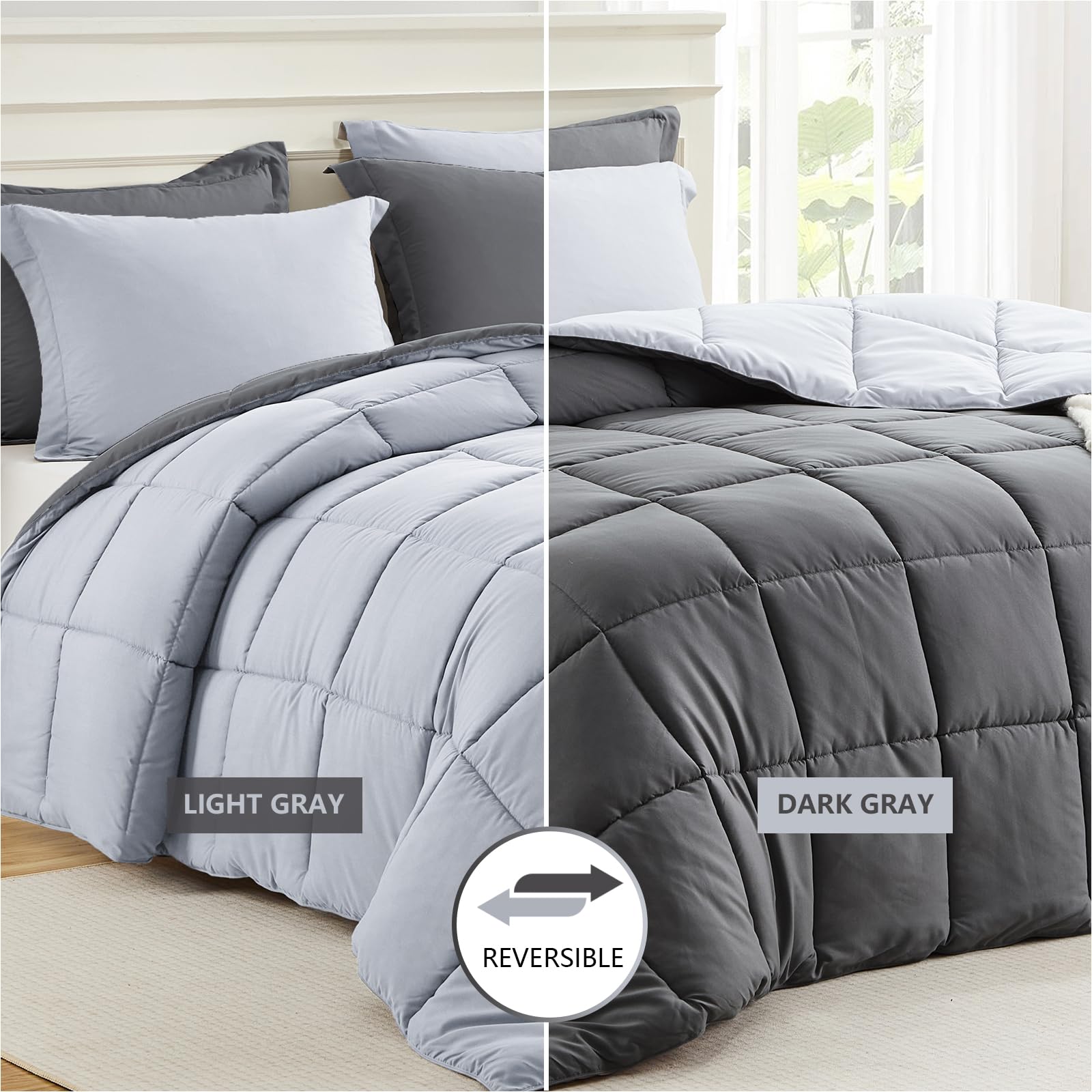 Homelike Moment two pillow shams 20x36 with flange for a polished bedroom look.