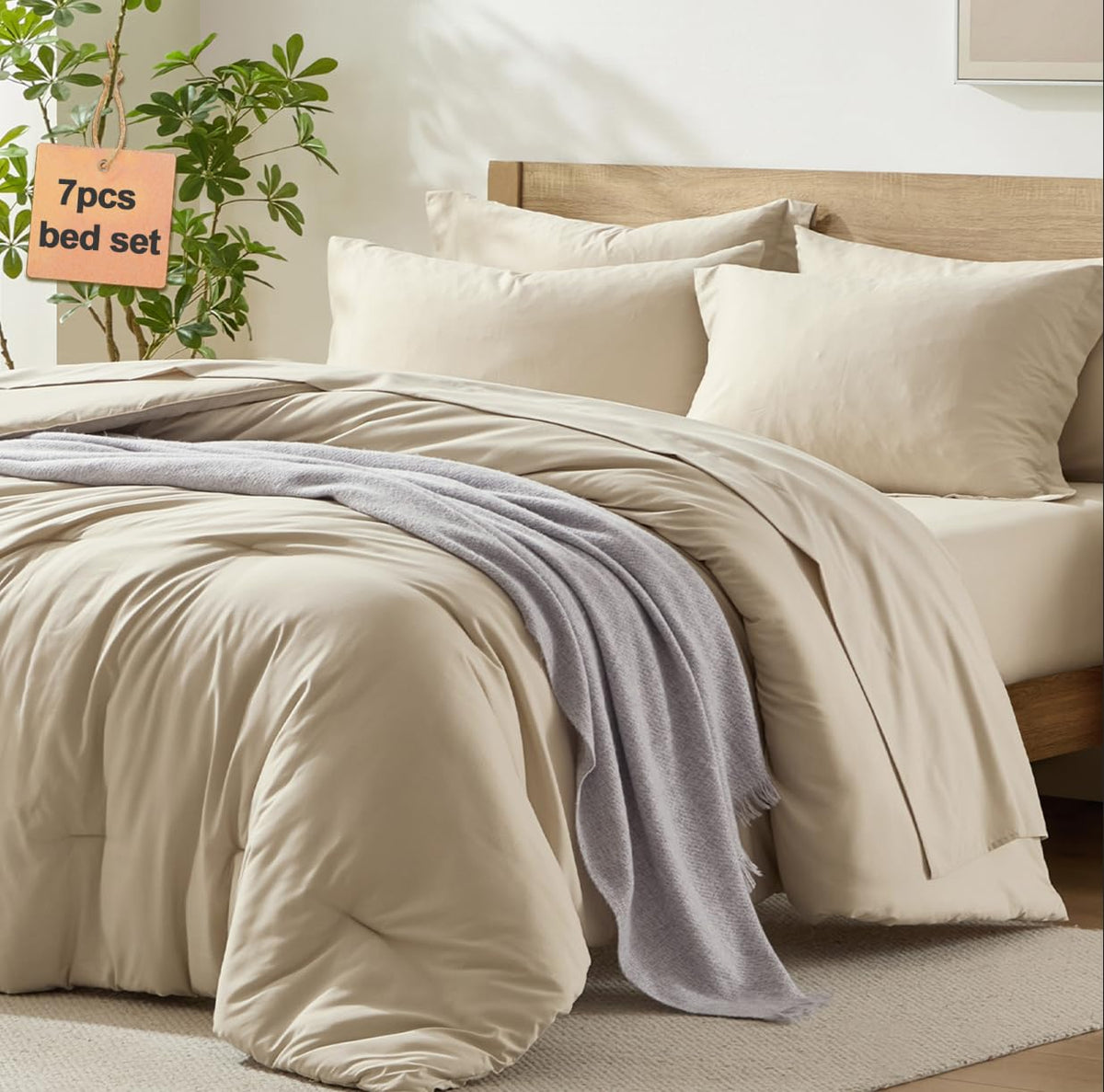 Homelike Moment queen comforter 88x88 on bed; cloud-soft, all-season warmth.
