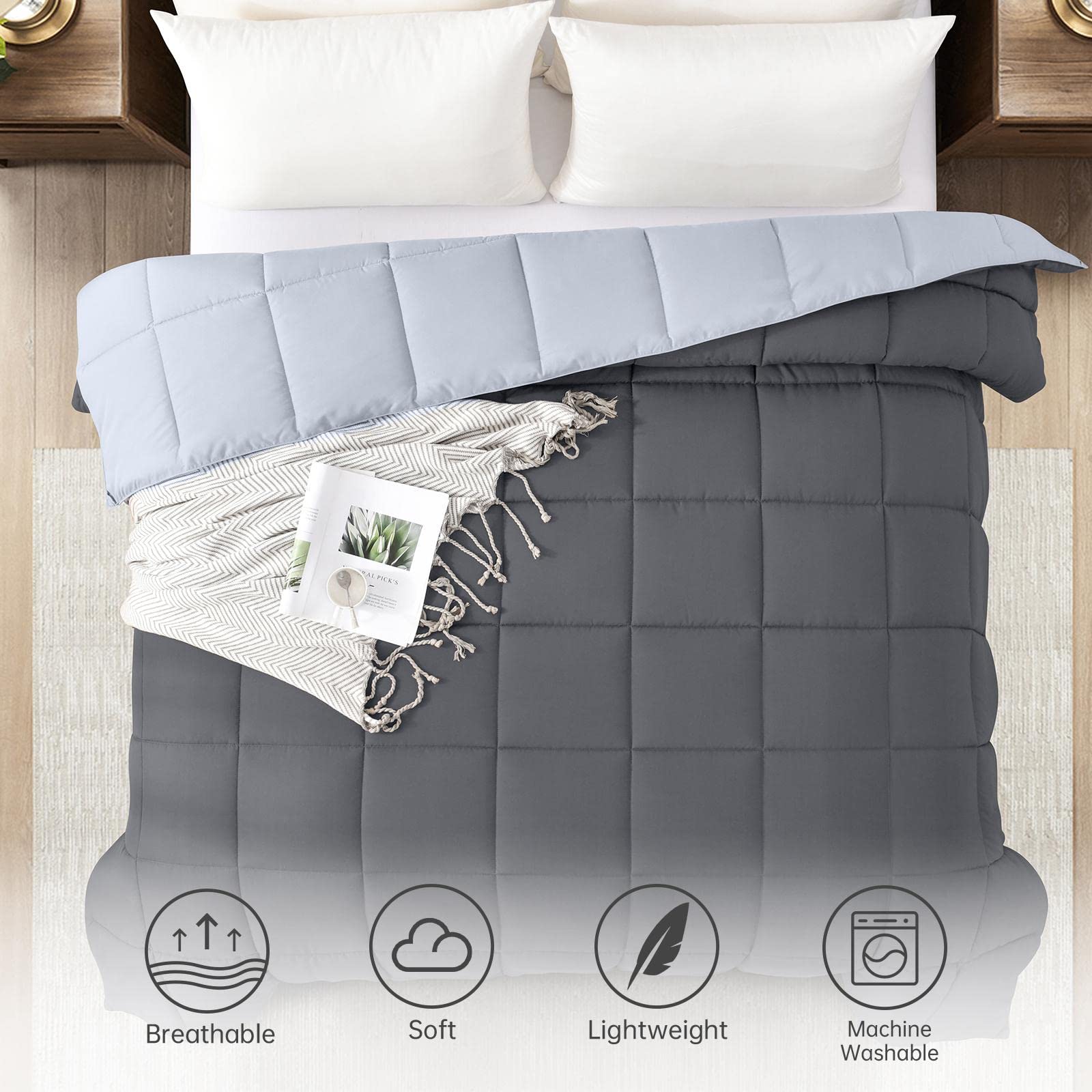 Homelike Moment twin comforter color range demonstrates versatile bedroom styling.