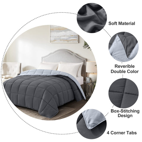 Homelike Moment twin comforter is lightweight and suitable for all-season use.