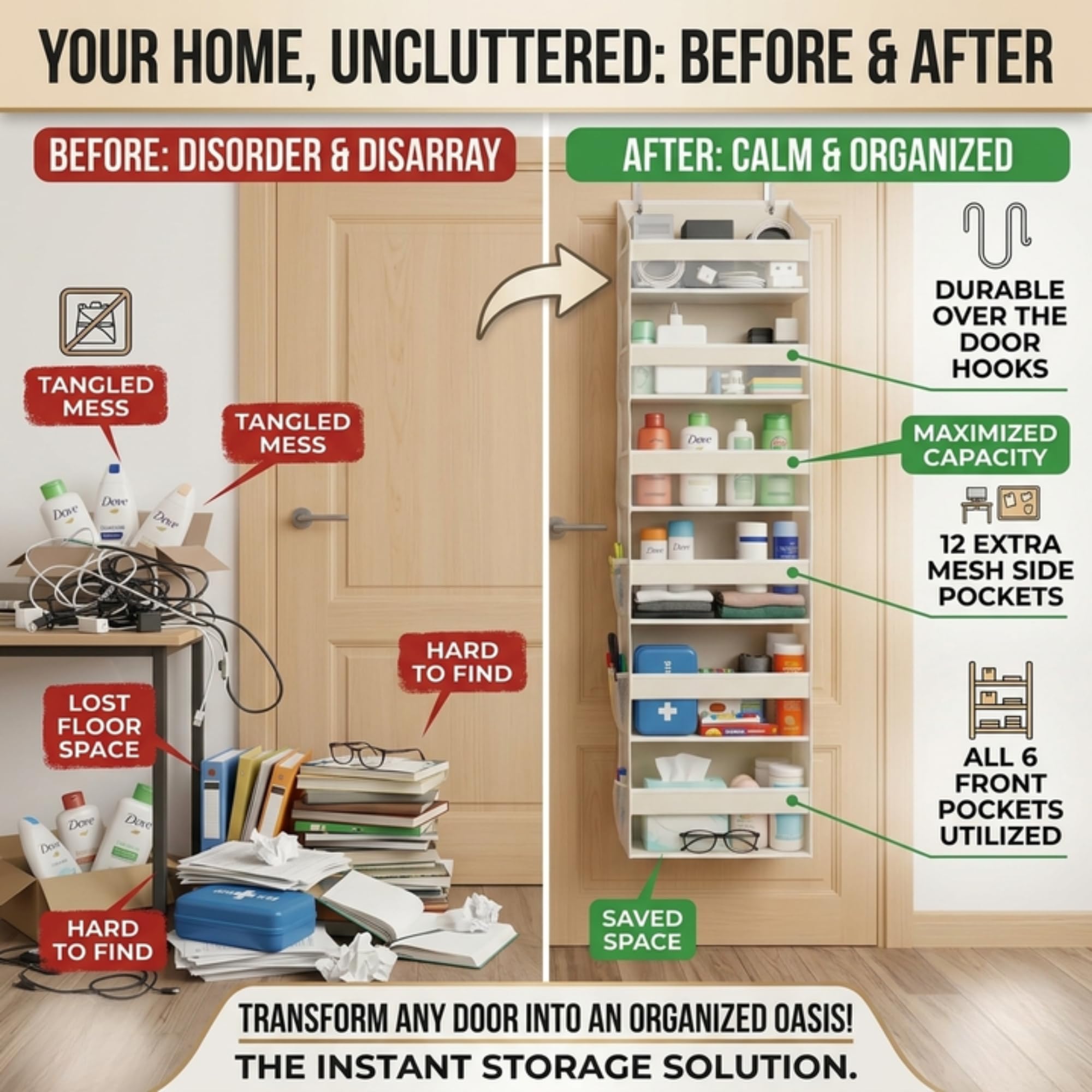 HOMELUX THEORY holds up to 50 pounds for shoes or toys.