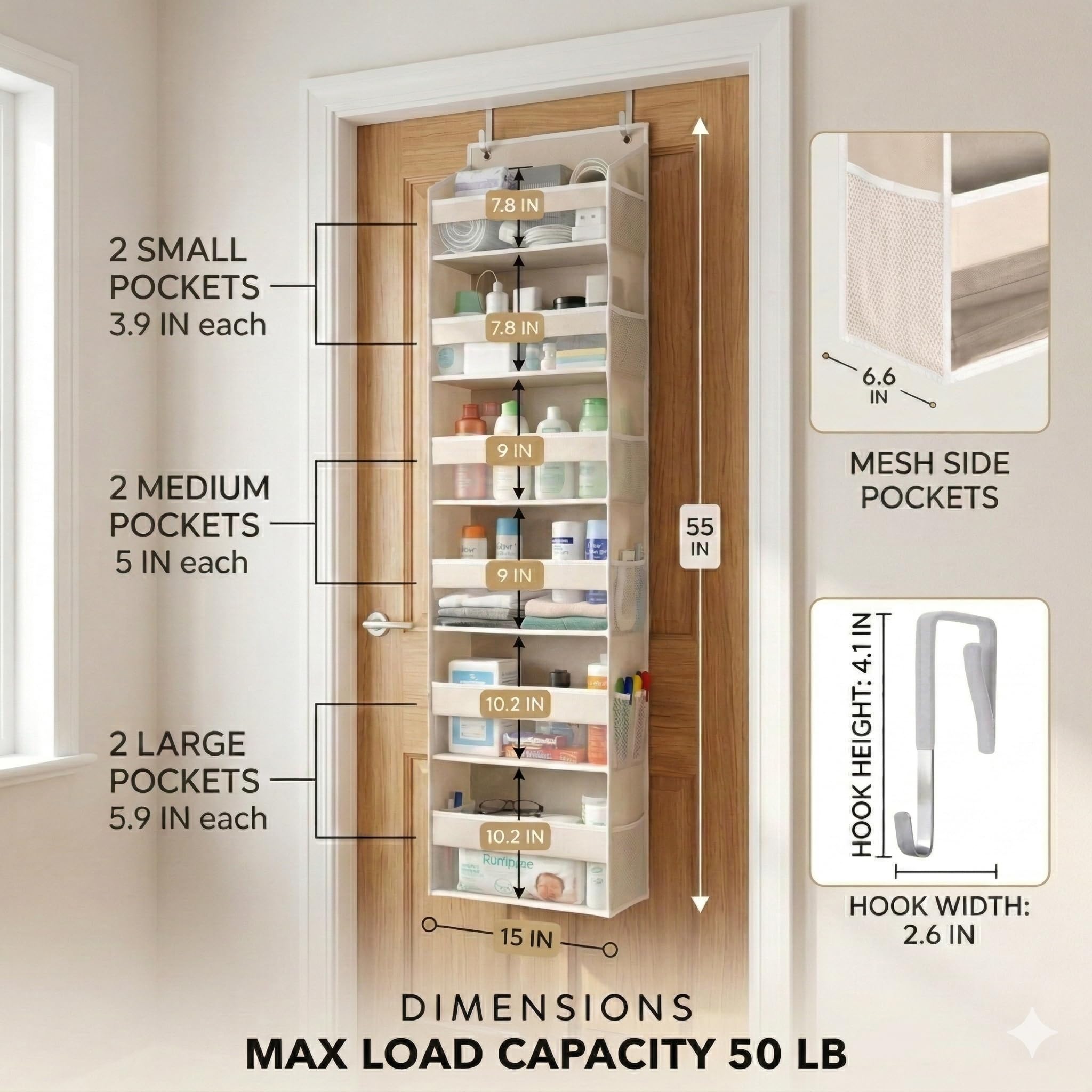 HOMELUX THEORY front pockets provide quick access to essentials