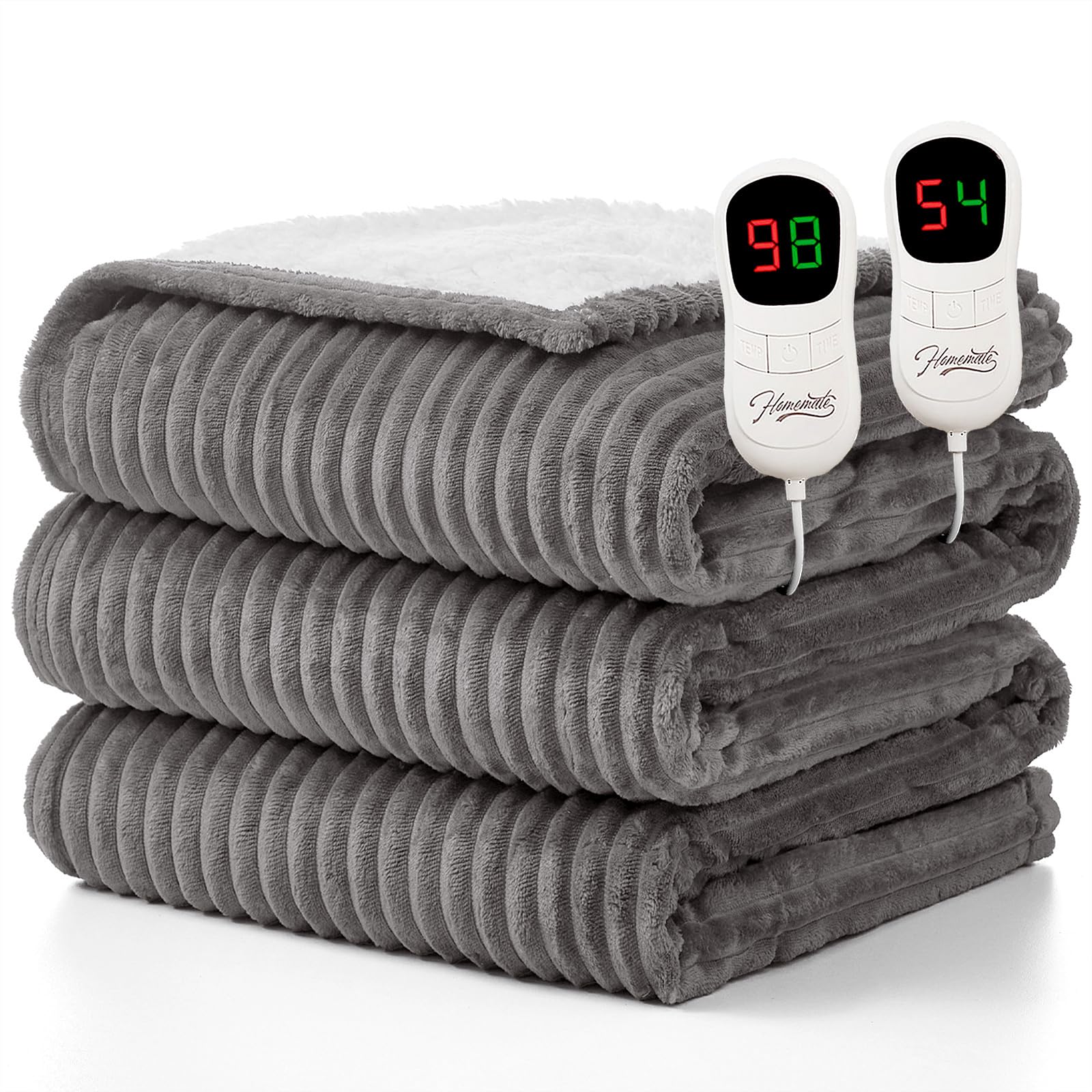 Homemate electric heated blanket on a bed delivers cozy warmth for chilly nights