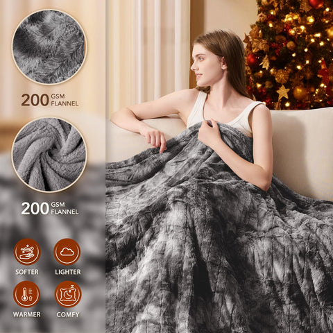 Homemate twin heated blanket sherpa texture detail for plush warmth