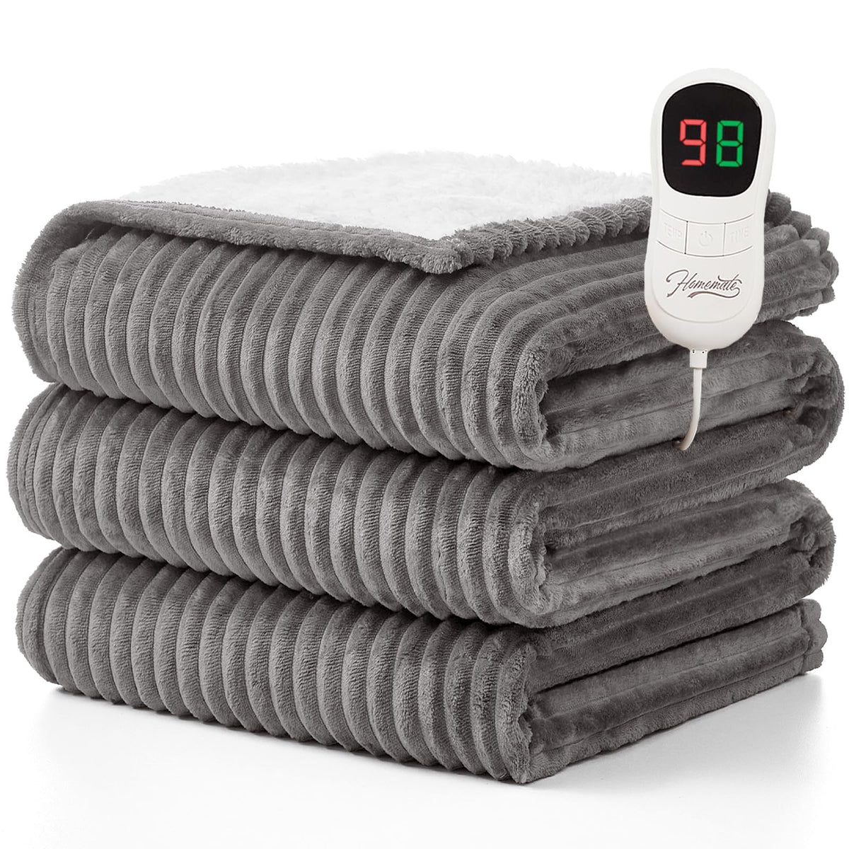 Homemate heated blanket on bed delivers cozy warmth for chilly evenings