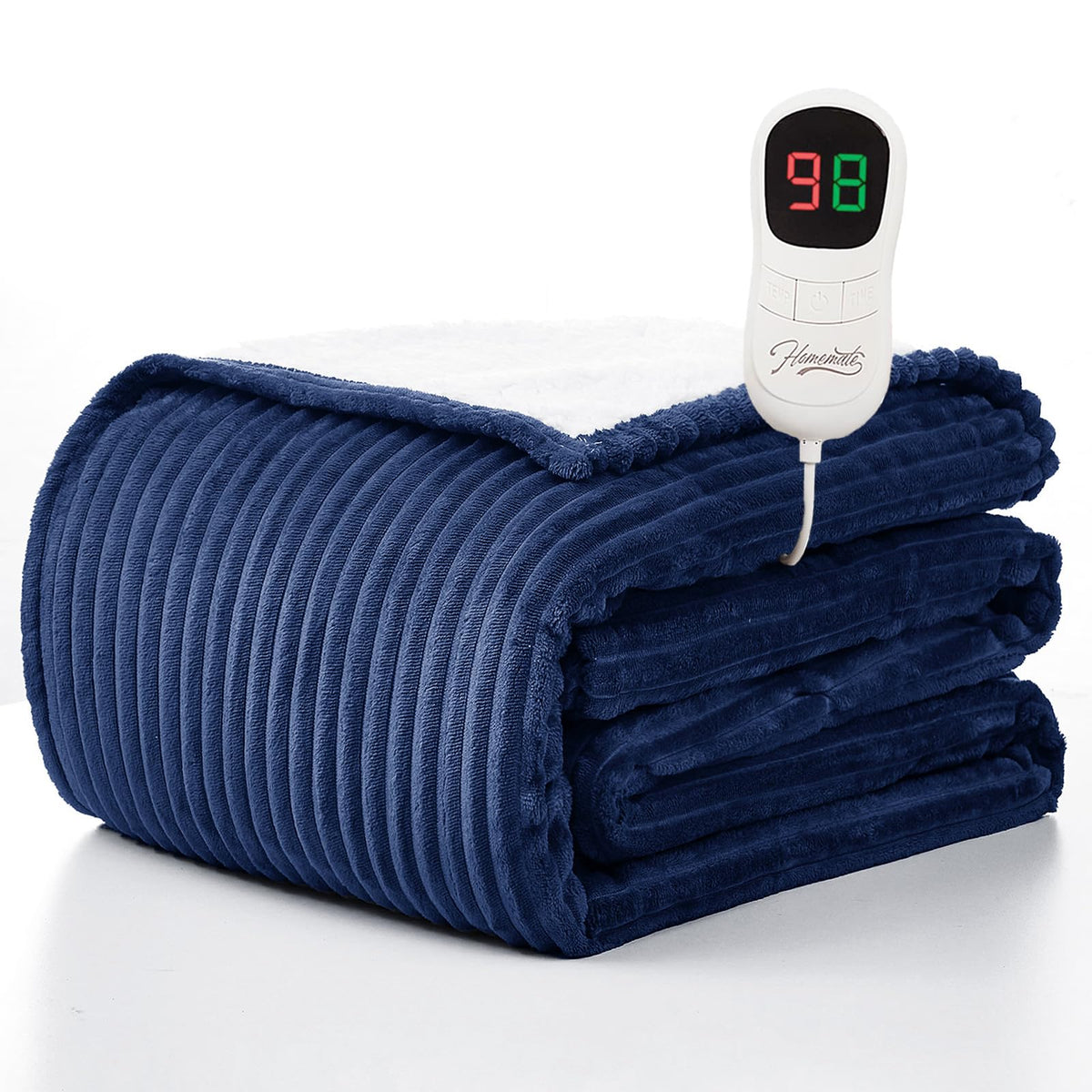 Homemate heated blanket 50x60 on bed delivers cozy warmth.