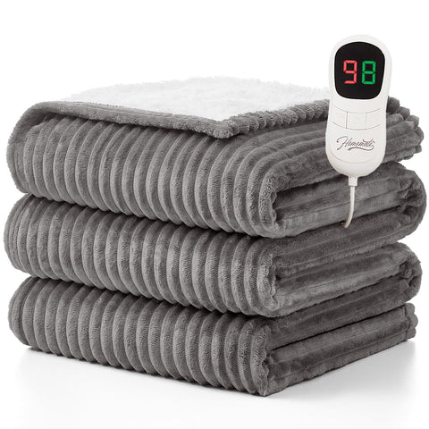 Homemate heated blanket on bed delivers cozy warmth for chilly evenings