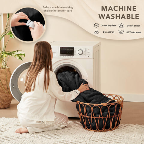 Homemate blanket showing multiple heat levels for comfort