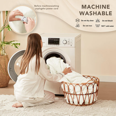 Homemate blanket with long 12.5 ft cord for flexible placement.