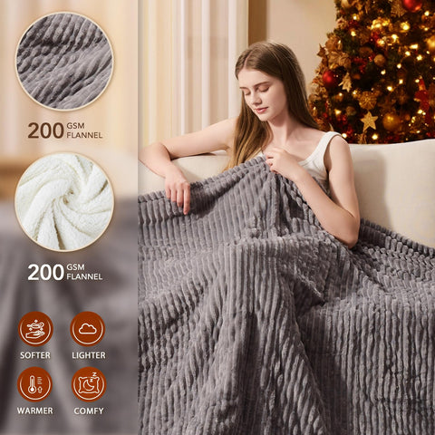 Homemate heated blanket rolled for storage shows compact design
