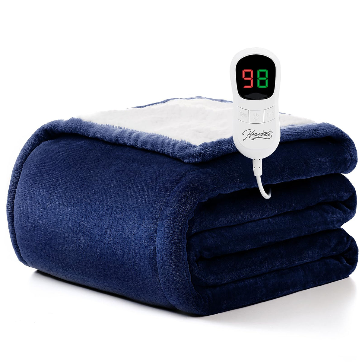 Homemate heated blanket throw 50x60 on sofa provides cozy warmth.