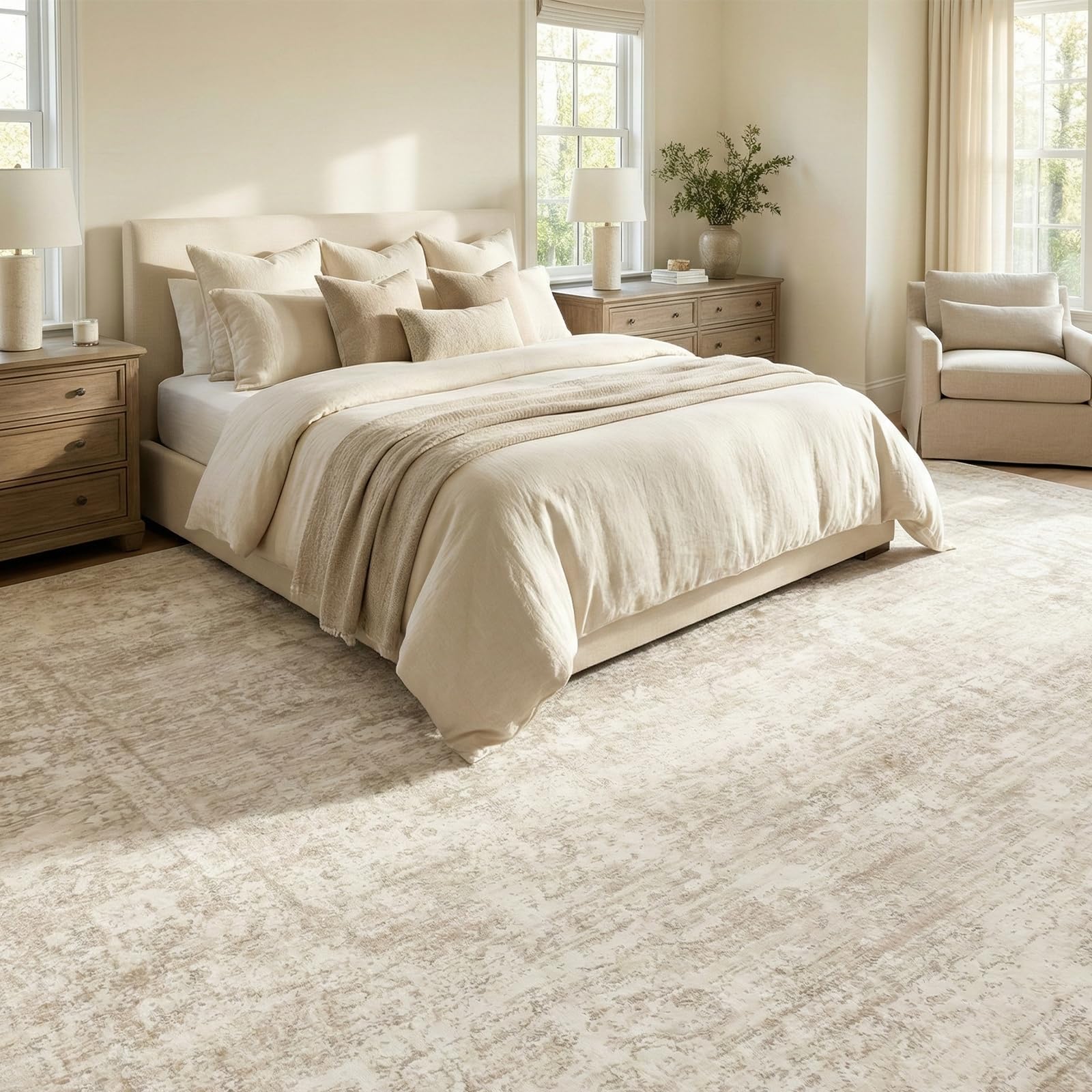 Homemate beige dining-area rug complementing warm interiors and durable comfort