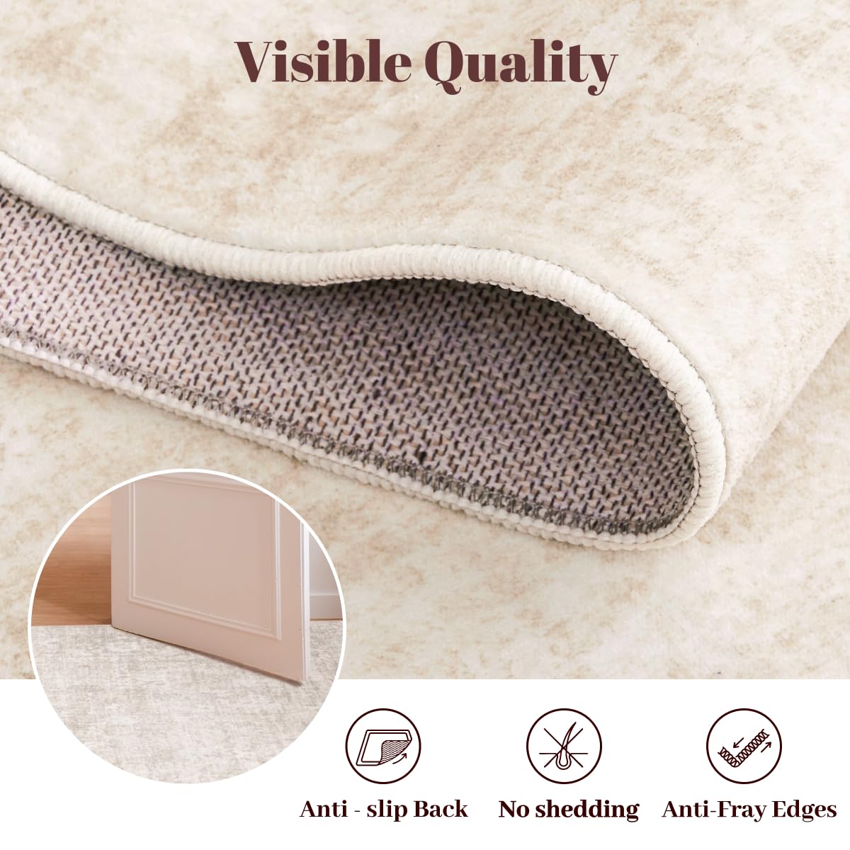 Homemate washable rug foldable design viewed flat lay for easy storage