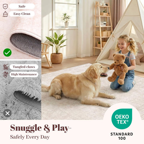 Homemate washable rug resists shedding and fraying for lasting look