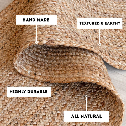HOMEMONDE 0.5-inch thick rug perfect for under furniture and tight doorways.