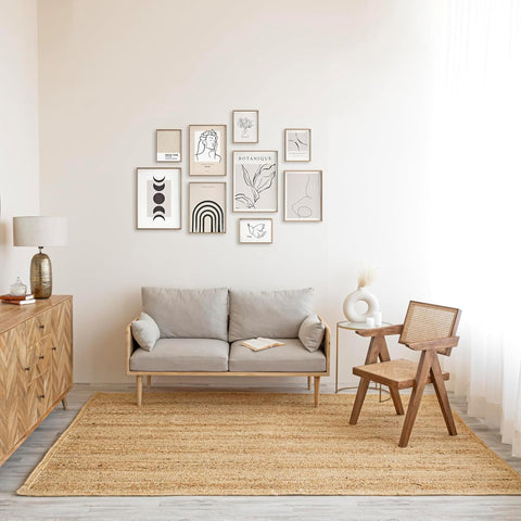 HOMEMONDE rustic vintage braided texture enhances farmhouse and coastal interiors