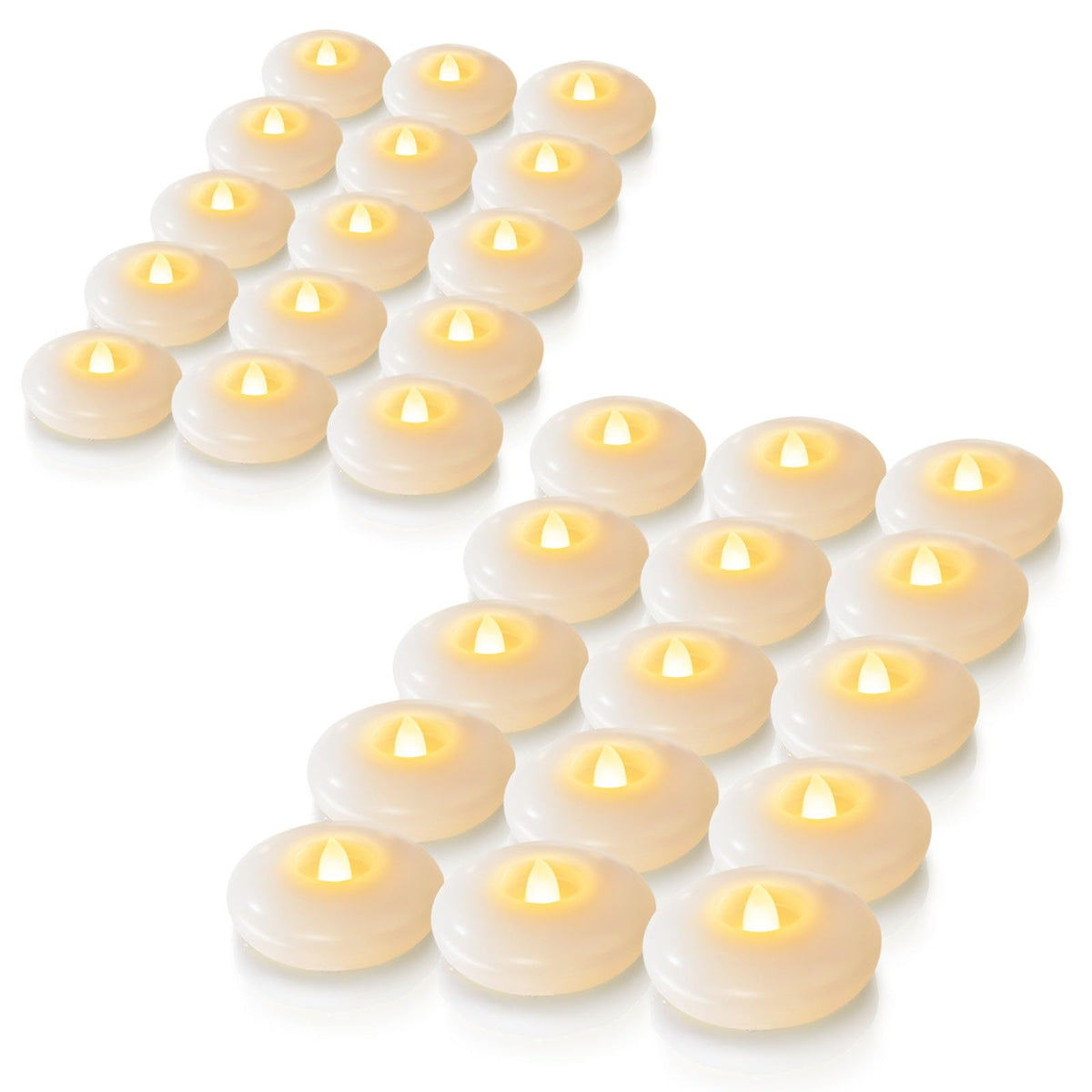Homemory 48 pack 3 inch floating tealights on water for elegant centerpieces