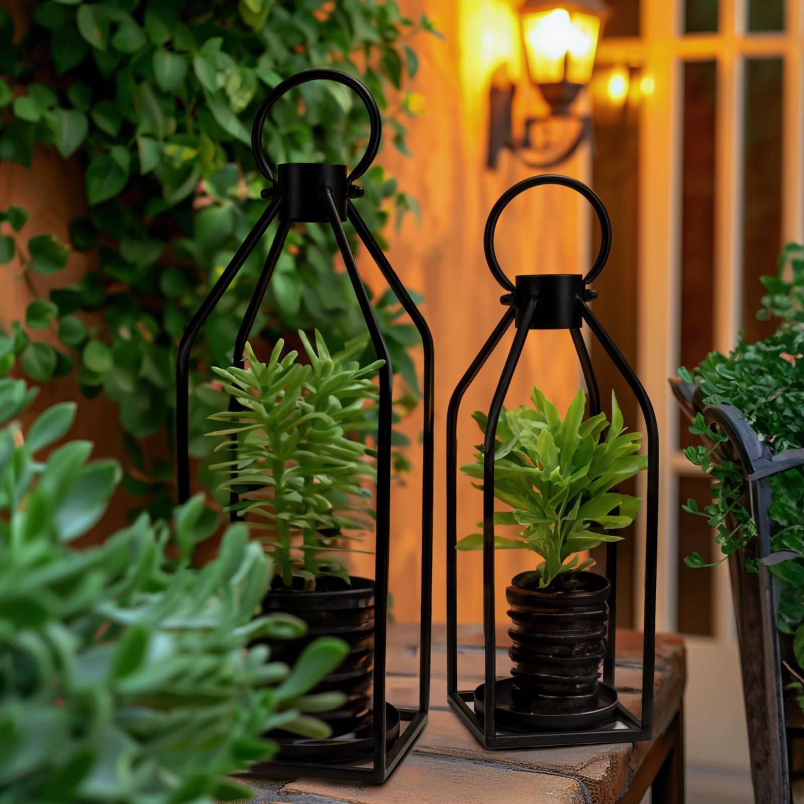 Homemory flameless candle large with lantern—soft, steady glow.